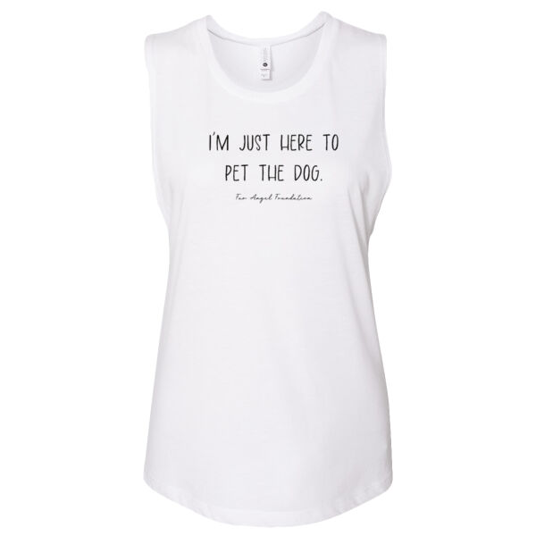 I'm Just Here To Pet The Dog - Women's Tank - White Thumbnail