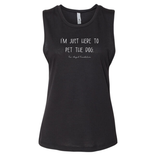 I'm Just Here To Pet The Dog - Women's Tank - Black Thumbnail