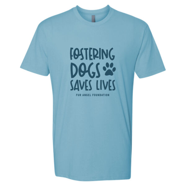 Fostering Dogs Saves Lives - Unisex T-shirt - Heather Columbia Blue Thumbnail