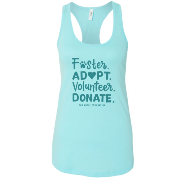 Foster Adopt Volunteer Donate - Women's Tank - Aqua Thumbnail