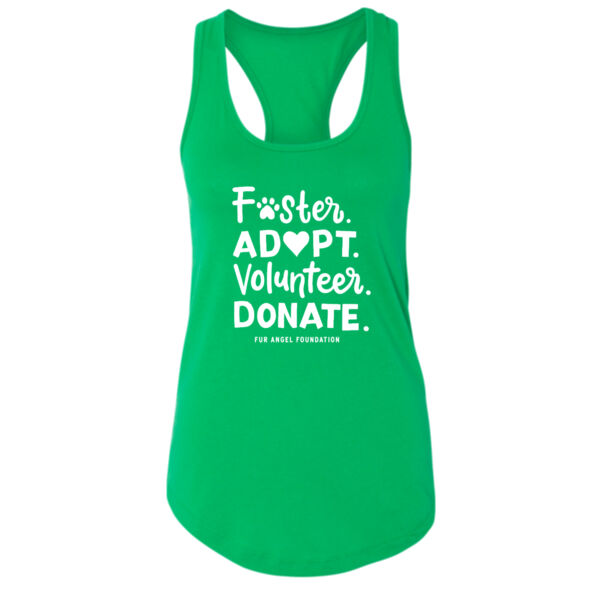 Foster Adopt Volunteer Donate - Women's Tank - Kelly Green Thumbnail