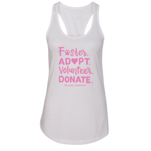 Foster Adopt Volunteer Donate - Women's Tank - White Thumbnail