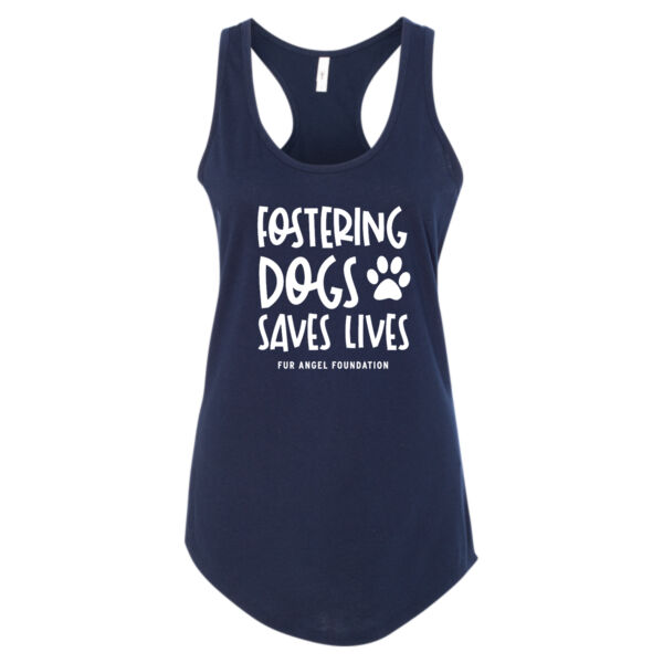 Fostering Dogs Saves Lives - Women's Tank - Midnight Navy Thumbnail
