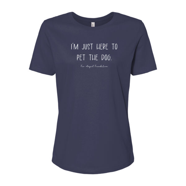I'm Just Here To Pet The Dog - Women's T-shirt - Navy Thumbnail