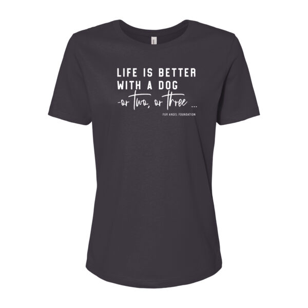 Life Is Better With A Dog - Women's T-shirt - Dark Grey Thumbnail