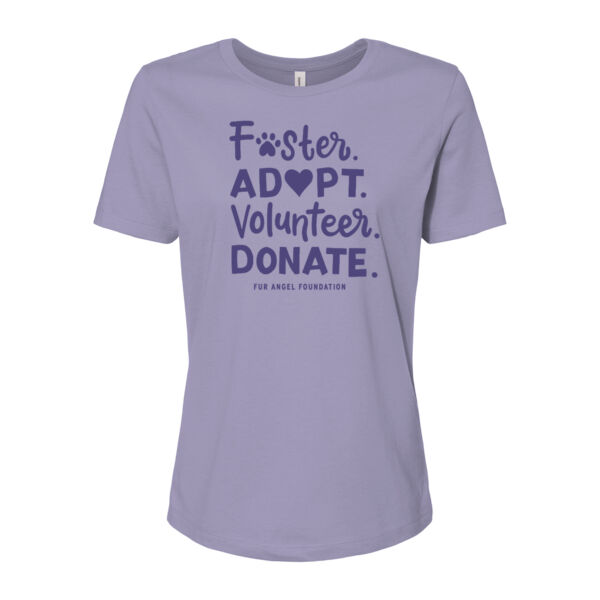 Foster Adopt Volunteer Donate - Women's T-shirt - Dark Lavender Thumbnail