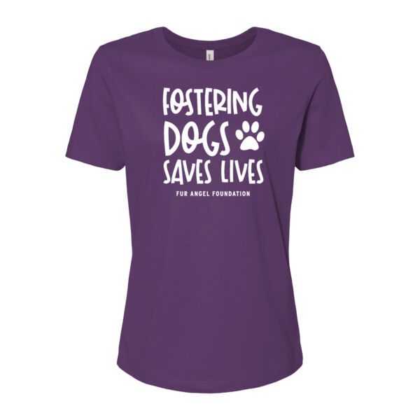 Fostering Dogs Saves Lives - Women's T-shirt - Purple Thumbnail