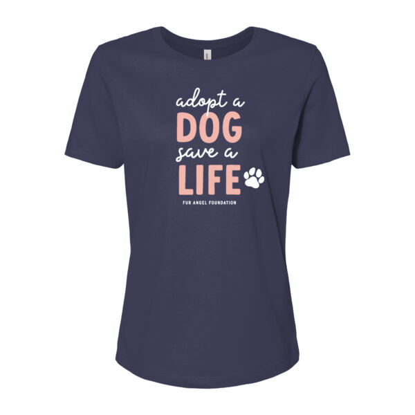 Adopt A Dog Save A Life - Women's T-shirt - Navy Thumbnail