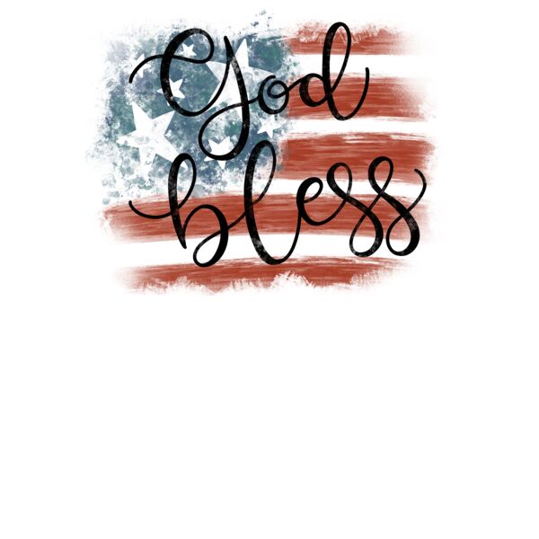 God Bless America Flag V Neck Thumbnail