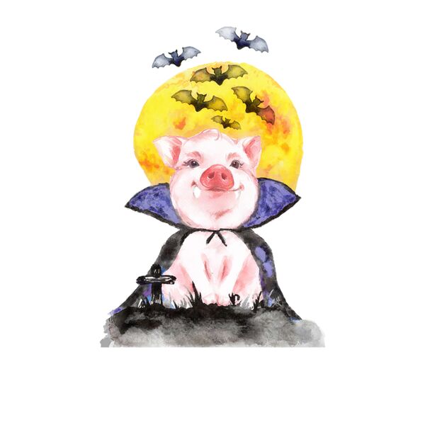 Halloween Piggy Youth T Shirt Thumbnail