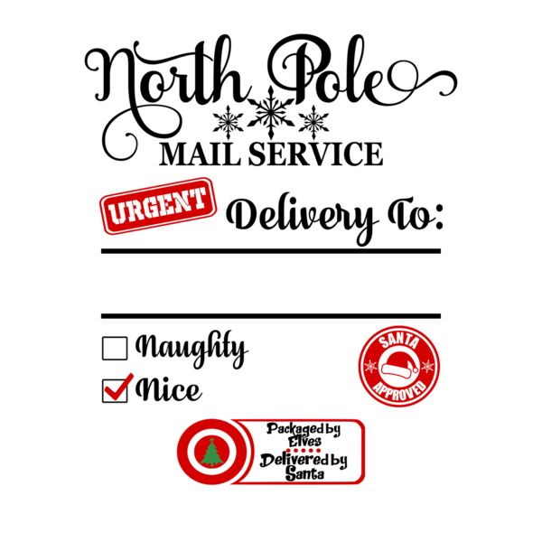 Santa Sack   North Pole Mail Service PNG Thumbnail