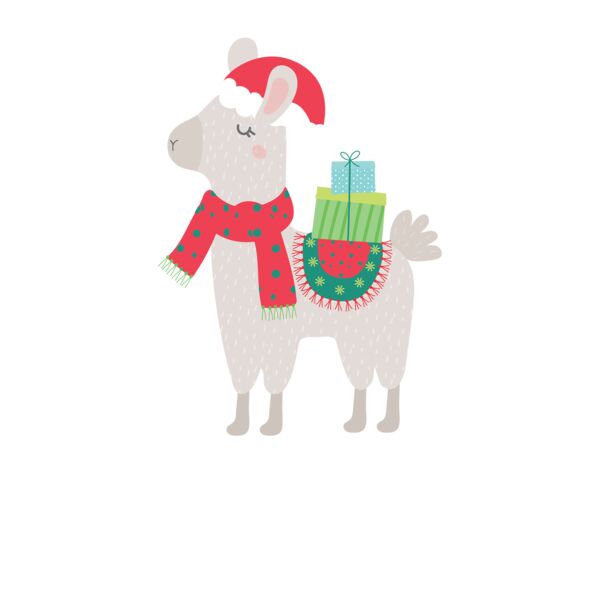 christmas llama clipart 02 Thumbnail