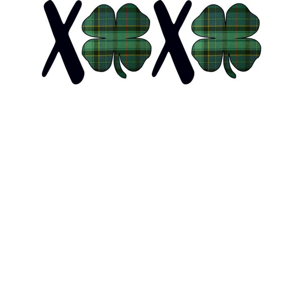 St Patrick s Day Plaid XO Curvy V Neck Thumbnail