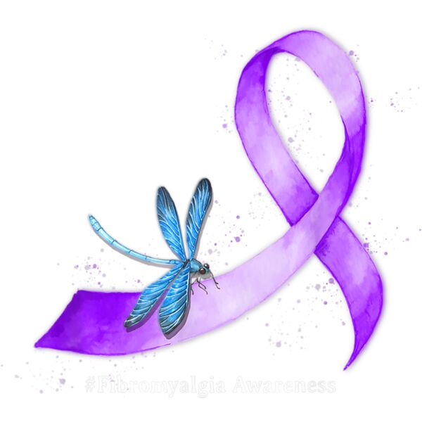 Hippie Dragonfly Purple Ribbon Fibromyalgia Awareness T Shirt Thumbnail