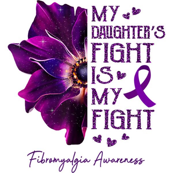 Daughters Fight Is My Fight Anemone Fibromyalgia Awareness T Shirt Thumbnail