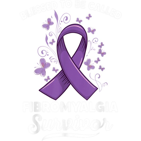 Purple Ribbon Blessed And survivor of Fibromyalgia Awareness T Shirt Thumbnail