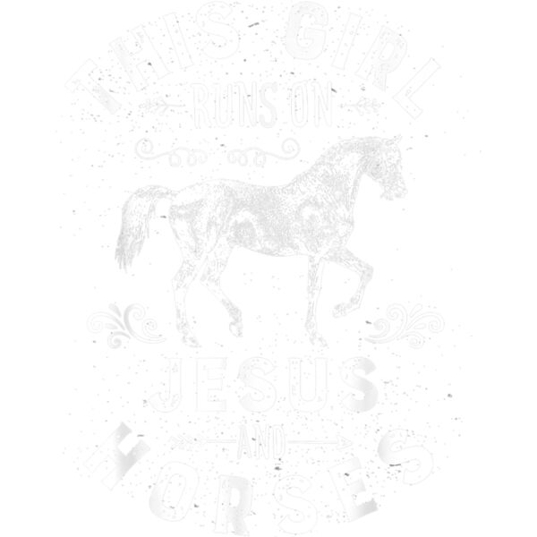 This Girl Runs On Jesus And Horses T Shirt Horse Women Gifts Thumbnail