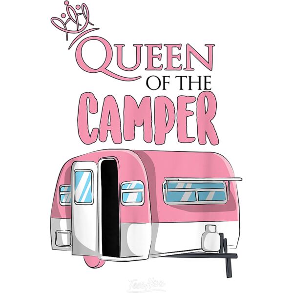 Queen Of The Camper Funny Camping Queen Themed T Shirt Thumbnail