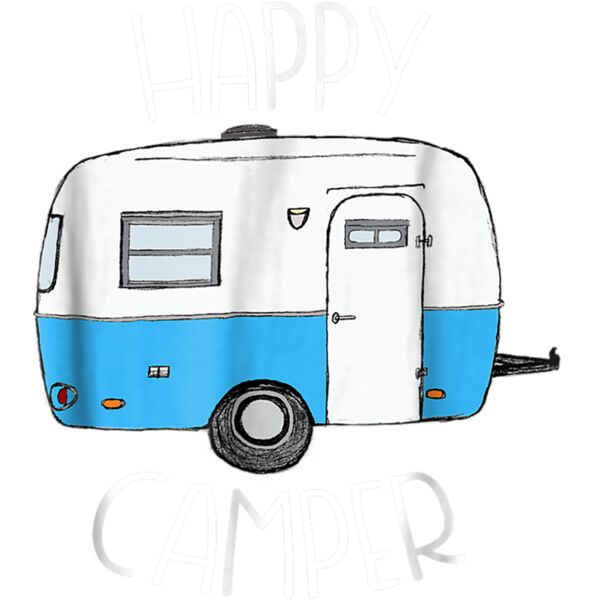 Happy Camper Camping Shirts Blue Boler Trailer camp shirt Thumbnail