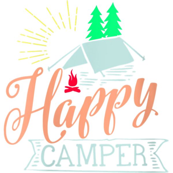 Womens Happy Camper   Camping T Shirt for Men Women and Kids V Neck T Shirt Thumbnail