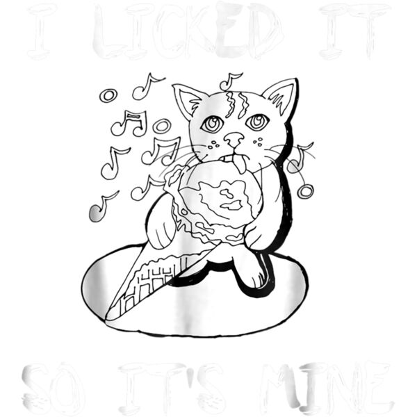Cute Cat Ice Cream Gift T Shirt   I Licked It So Its Mine Thumbnail