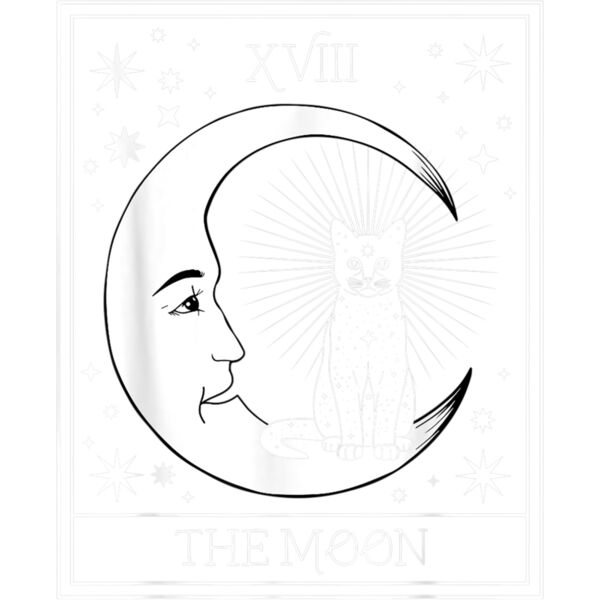 Tarot Card Crescent Moon and Black Cat Cosmic Graphic T Shirt Thumbnail