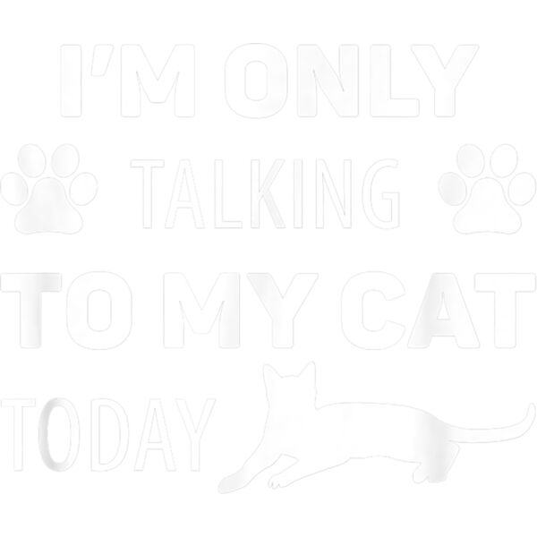 Cat Lover Funny Gift   Im Only Talking To My Cat Today T Shirt Thumbnail