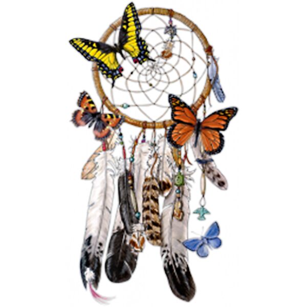 Dreamcatcher Butterflies Feathers Cool Native American T Shirt Thumbnail