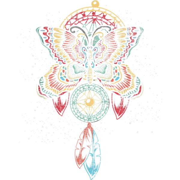 Butterfly Dream Catcher Native American Hippie Dreamcatcher T Shirt Thumbnail