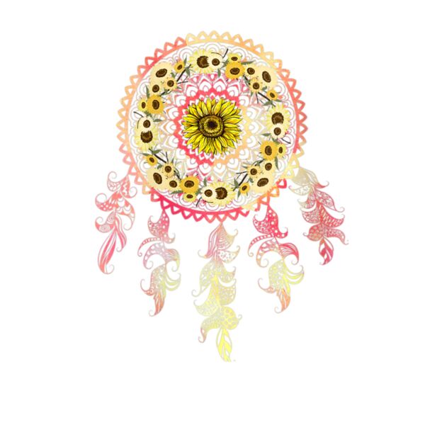 Womens Sunflower Dreamcatcher V Neck T Shirt Thumbnail