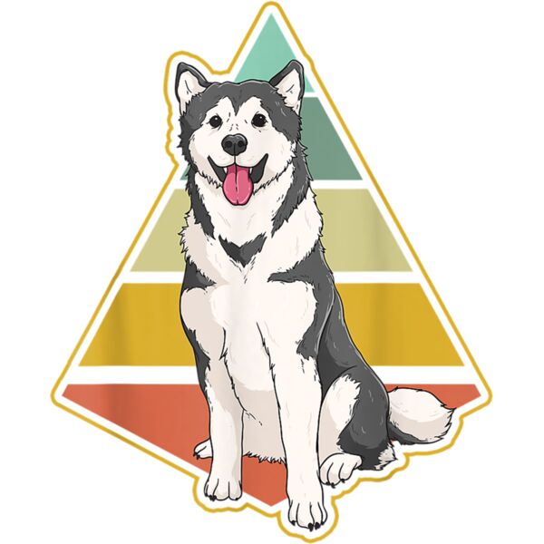 Vintage Alaskan Malamute Dog Retro Alaskan Malamute Lover T Shirt Thumbnail