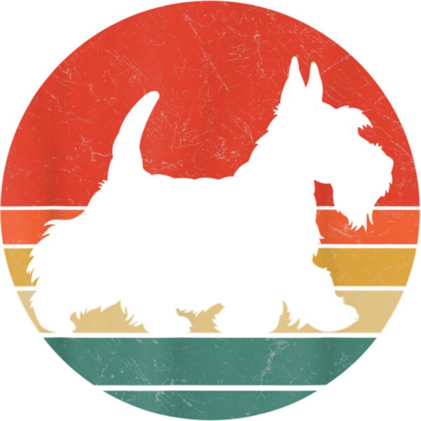 Scottish Terrier Vintage Silhouette Retro Scottie Dog Gift T Shirt Thumbnail