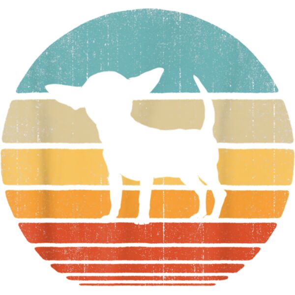 Chihuahua Vintage Silhouette 60s 70s Retro Gifts Dog Lover T Shirt Thumbnail