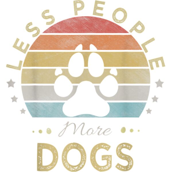 Retro Vintage Less People More Dogs T Shirt Thumbnail