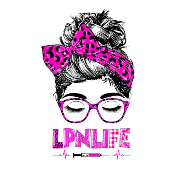 LPN Life Nurse Women Messy Bun Leopard RN CNA LPN Healthcare Thumbnail