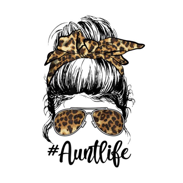Leopard Auties Aunt Life Cute Messy Bun Girl Mother s Day Thumbnail
