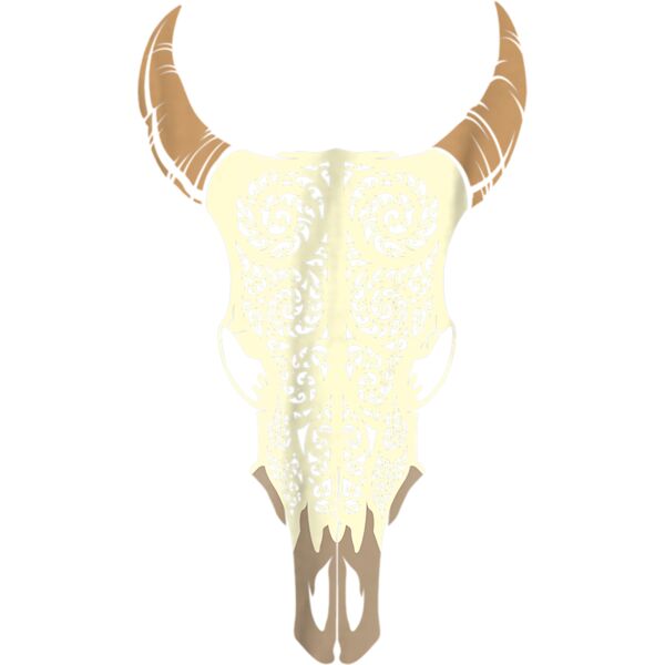 Steer Head Skull Shirt Cow Bull Horn Western Tribal Boho Tee Thumbnail