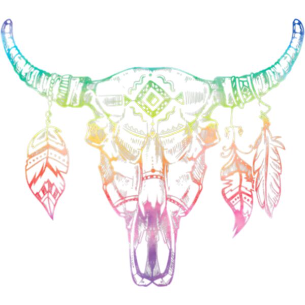 Tye Dye Boho Cow Skull   Fun Country And Western Look Tank Top Thumbnail