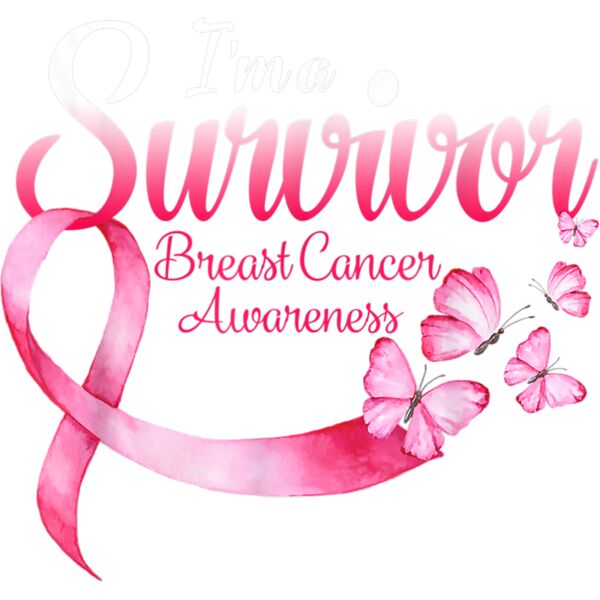 Pink Butterfly Im A Survivor Breast Cancer Awareness T Shirt Thumbnail