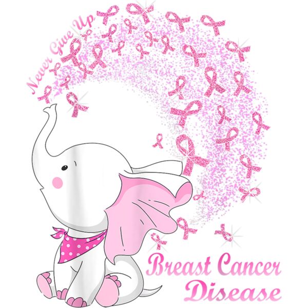 Cute Elephant Breast Cancer Awareness gift T Shirt Thumbnail