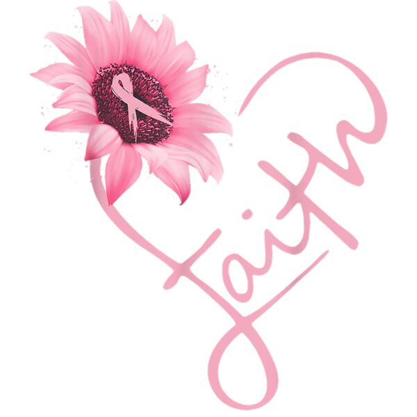 Pink Ribbon Sunflower Faith Breast Cancer Awareness Gifts T Shirt Thumbnail