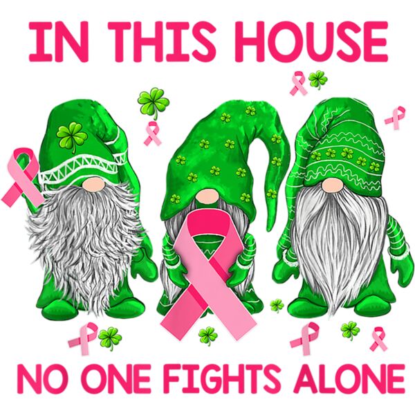 Cute Gnomes Breast Cancer Awareness St Patricks Day Gifts T Shirt Thumbnail