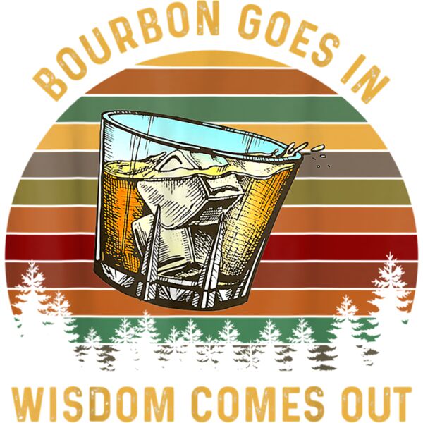 Bourbon Goes In Wisdom Comes Out Vintage Sun St Patricks Day T Shirt Thumbnail
