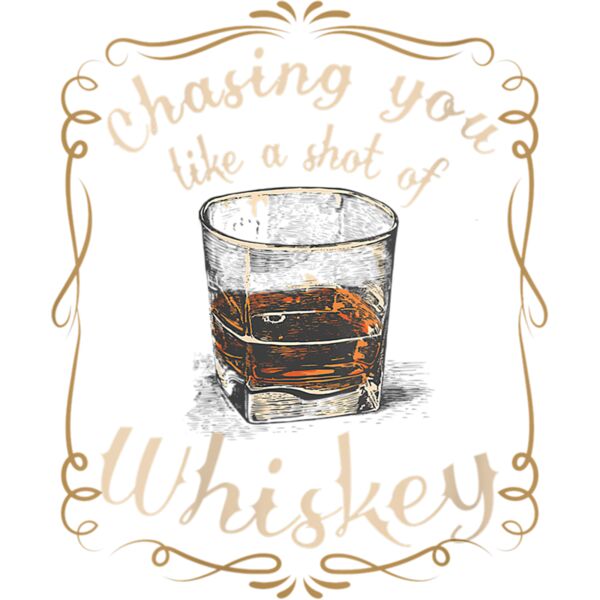Womens Vintage Chasing You Like a Shot of Whiskey Bourbon Lover V Neck T Shirt Thumbnail