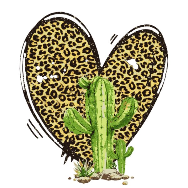 DISTRESSED LEOPARD CACTUS HEART Thumbnail