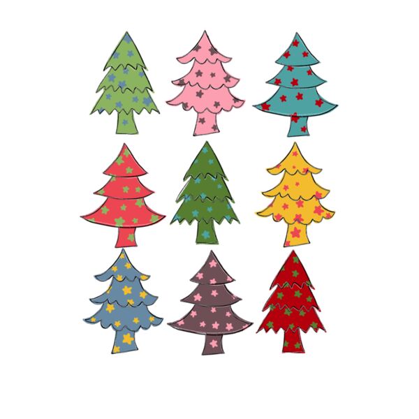 COLORED CHRISTMAS TREES Thumbnail