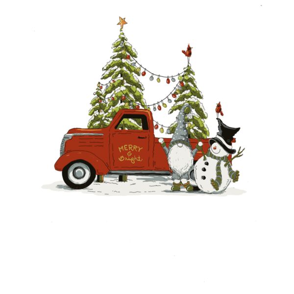 VINTAGE TRUCK MERRY SNOWMAN Thumbnail