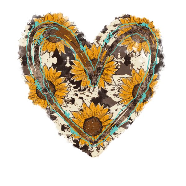 COWHIDE SUNFLOWER HEART Thumbnail