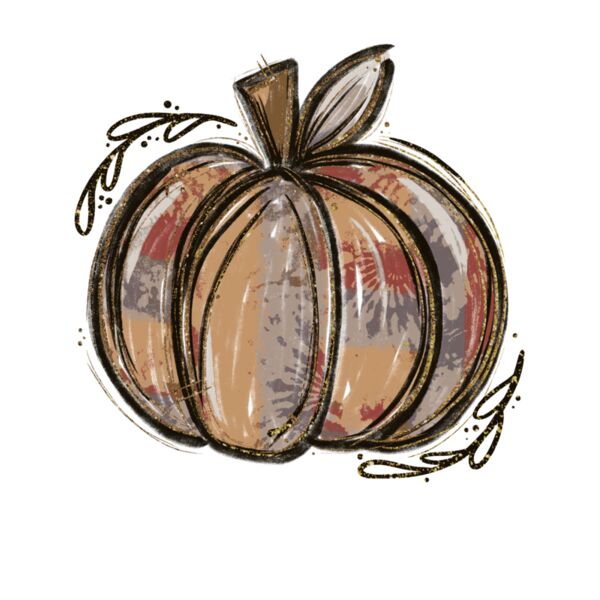 Tie Dyed Glitter Pumpkin Thumbnail