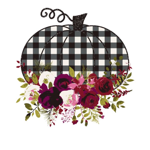 BLACK PLAID FLORAL PUMPKIN Thumbnail